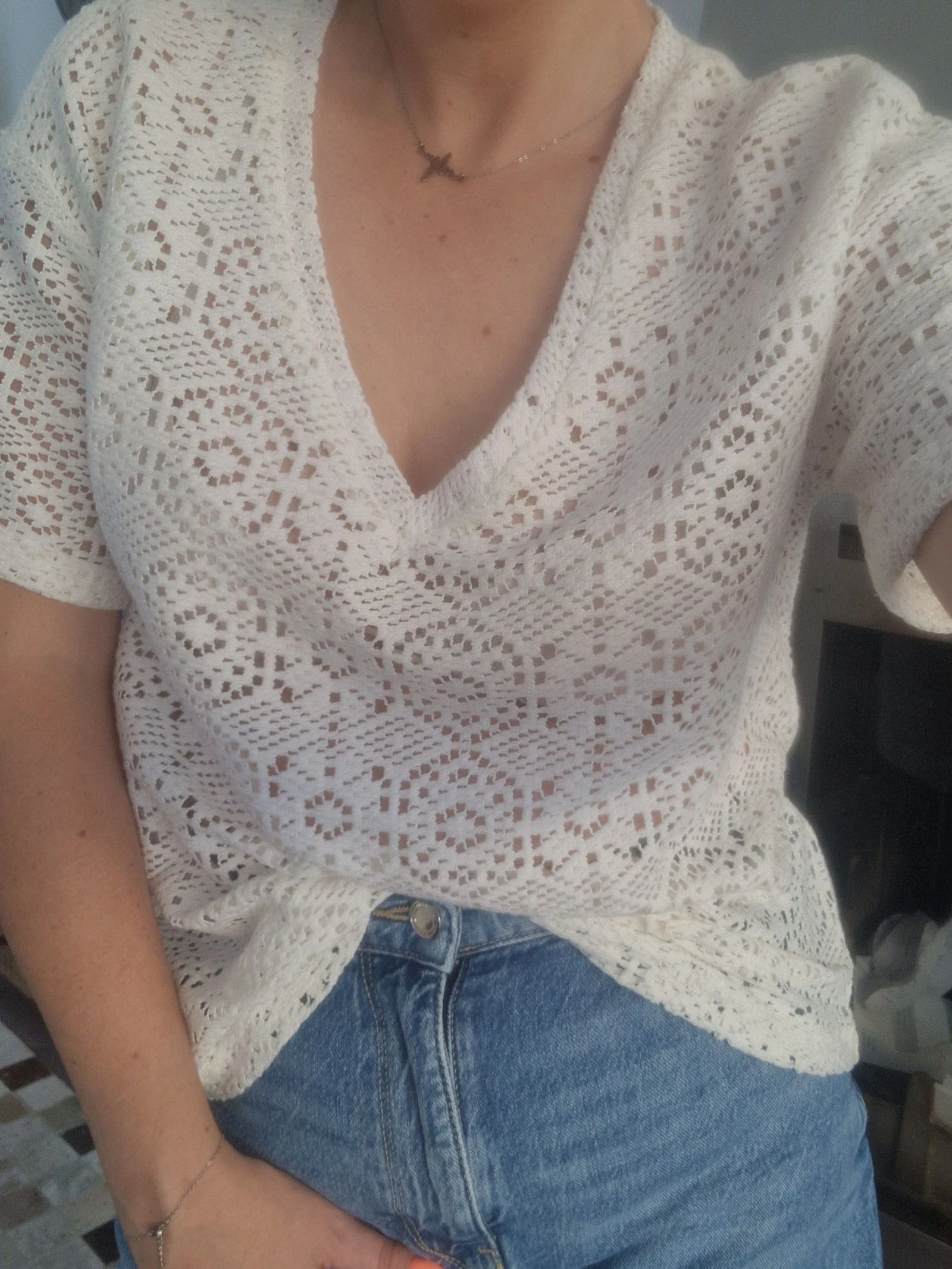 ✨ T-shirt de renda branco IN APRIL 1986 Novo com etiqueta Tamanho M/L ✨ – photo 9